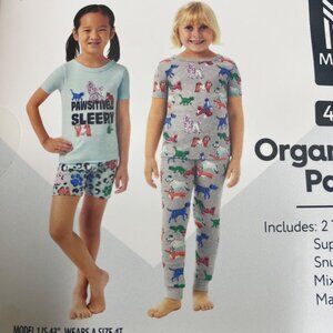 Members Mark 4-Piece Organic Cotton Pajamas Set Kids 5T NWT